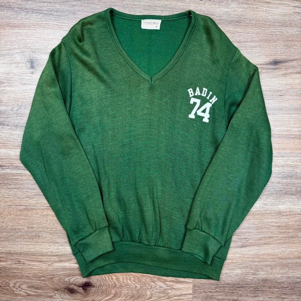 Creslan and Rayon Badin Sportswear Sweater Green Mens M